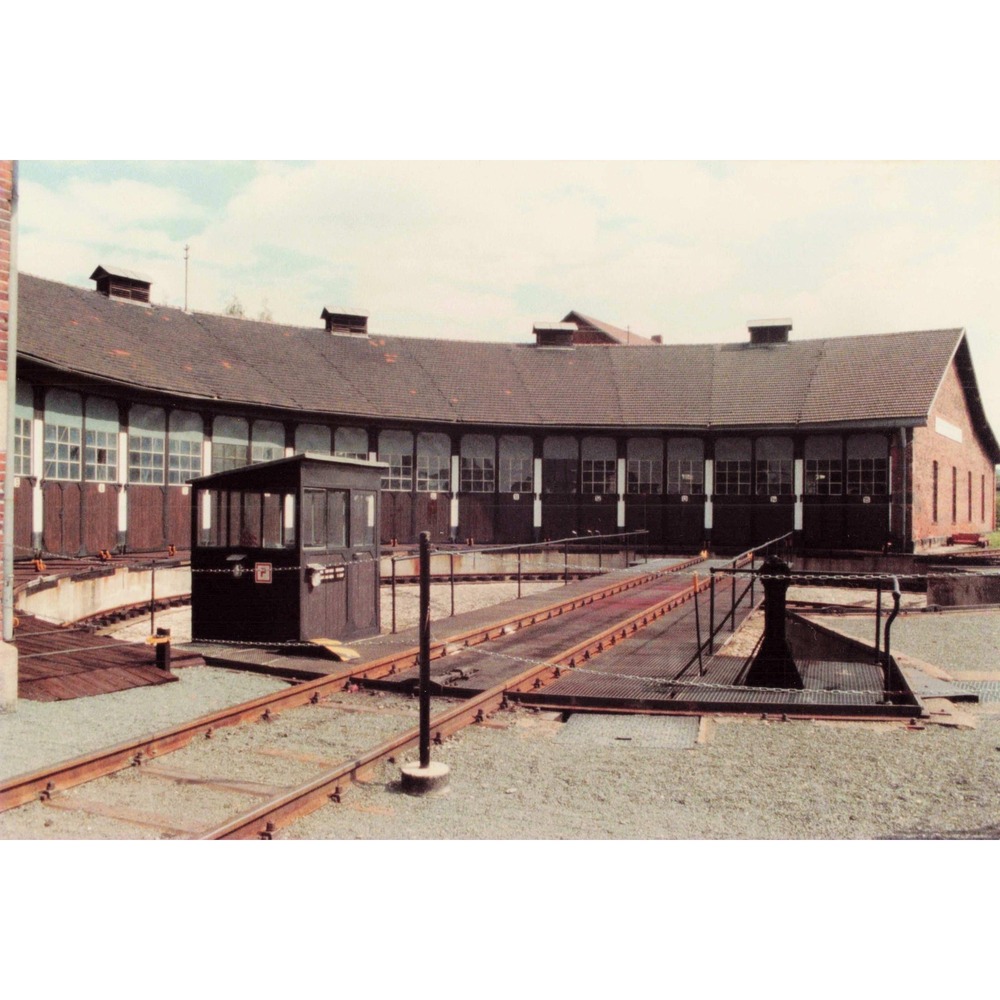 Railroad‎ Roundhouse Turntable Found Photo Agfa Germany Vintage Snapshot